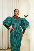 ARINOLA DRESS (Green & Black)