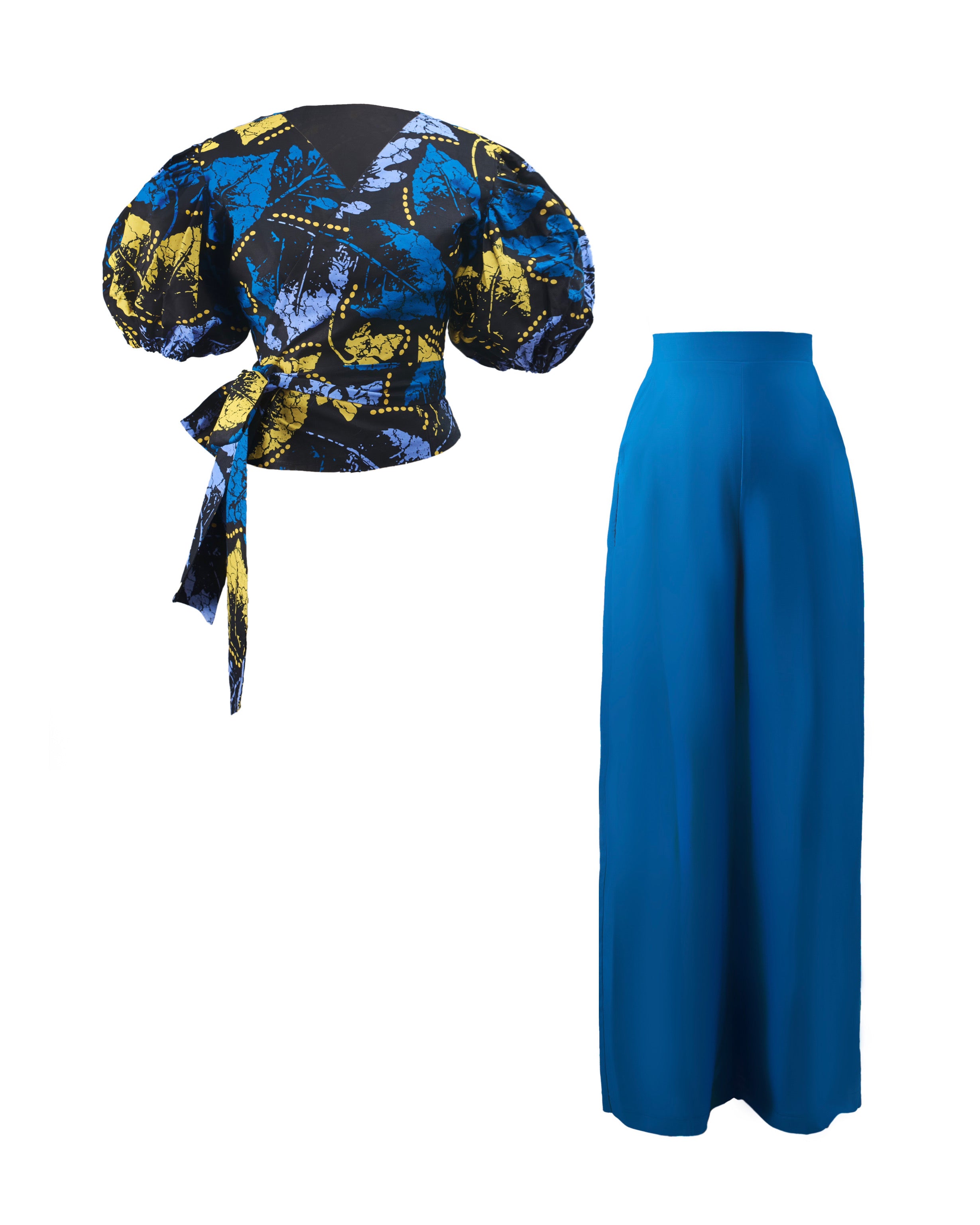 ATINUKE WRAP TOP AND PANT SET