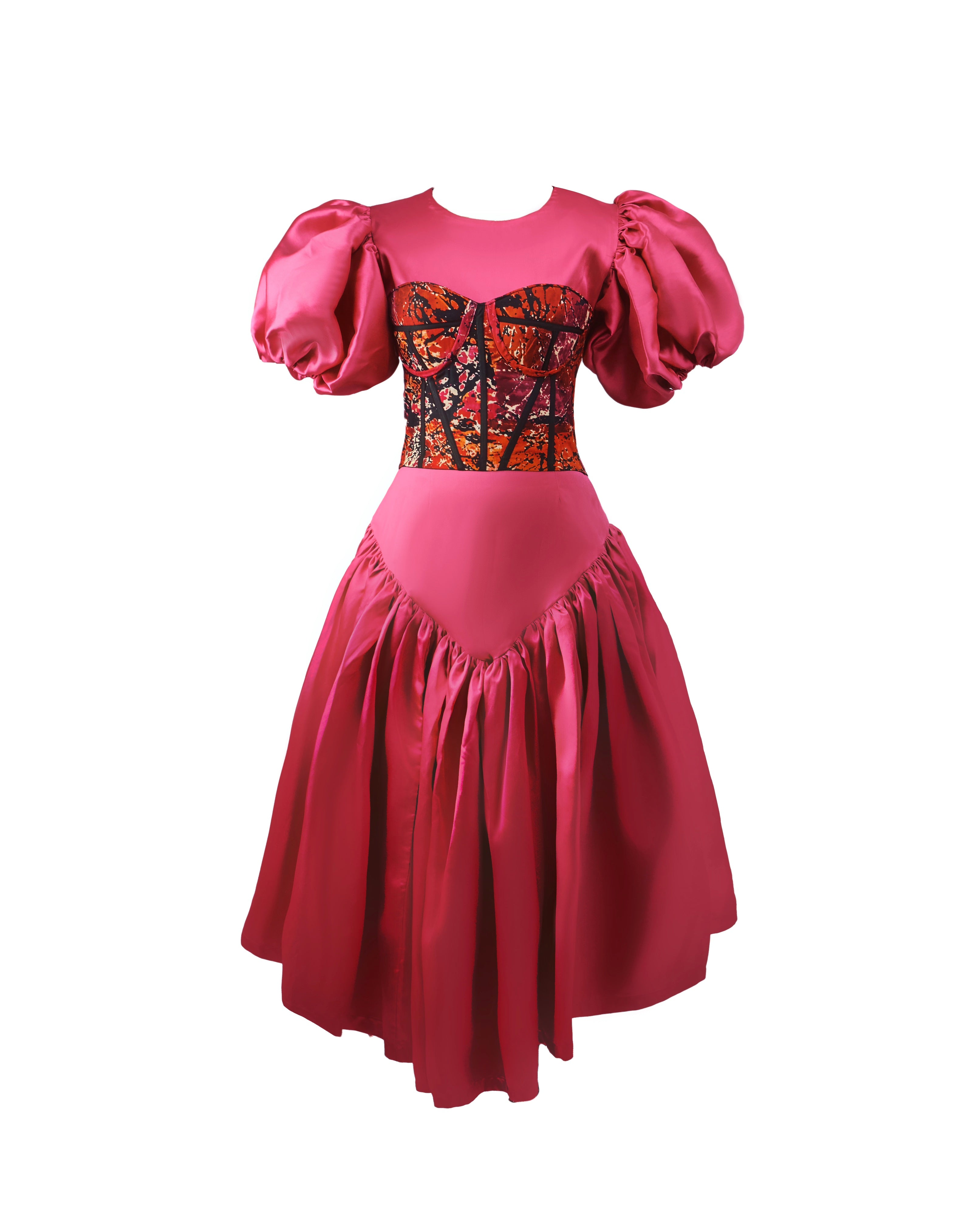 OMA DRESS WITH DETACHABLE CORSET